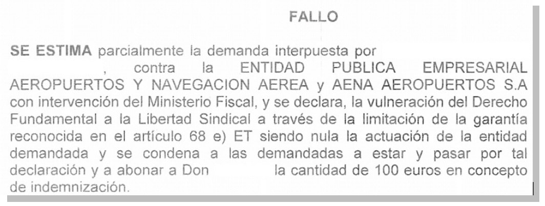 IMAGEN fallo sentencia horas sindicales